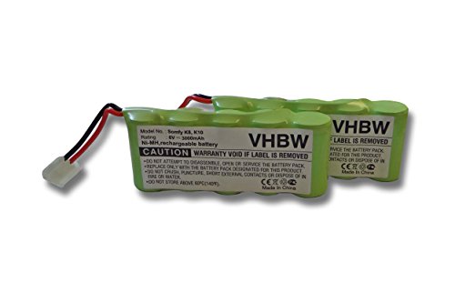 vhbw 2x Batería compatible con Bosch Roll-Lift K10, K12 herramientas eléctricas (3000mAh NiMH 6V)