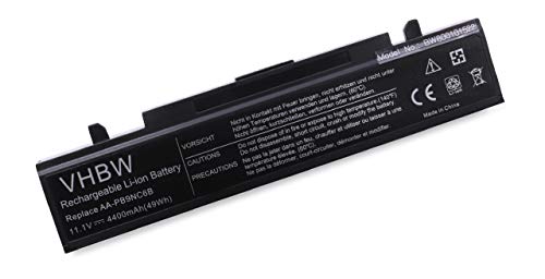 vhbw Batería Li-Ion 4400mAh (11.1V) Negra para Ordenador portátil Samsung NP300E7A, NP300V4A, NP305E7A, NP355V5C como AA-PB9NC6B, AA-PB9NC6W.