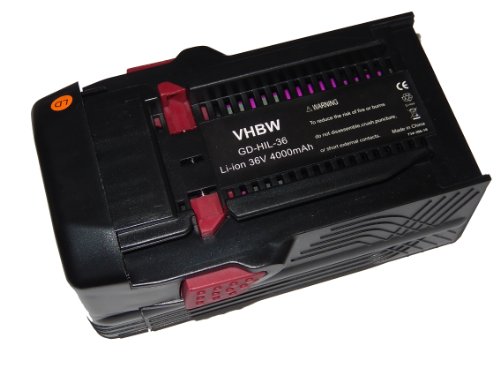 vhbw L-Ion batería 4000mAh (36V) para batería Hilti TE6A, TE 6A, TE7A por B36, B36V.