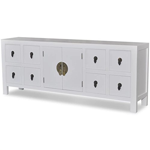 vidaXL Aparador asiático/Mueble TV Madera 8 cajones 2 Puertas Mueble decoración