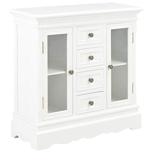 vidaXL Aparador de Madera Maciza Pino Mobiliario Decoración Decorativa Diseño Clásico Sólida Duradera Resistente Práctica Útil Blanco 70x28x70cm vidaXL Aparador de Madera Maciza Pino Mobiliario Decoración Decorativa Diseño Clásico Sólida Duradera Resistente Práctica Útil Blanco 70x28x70cm