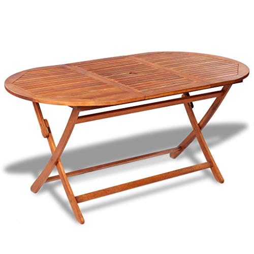 vidaXL Madera Acacia Maciza Mesa de Comedor Jardín Exterior Plegable Ovalada vidaXL Madera Acacia Maciza Mesa de Comedor Jardín Exterior Plegable Ovalada