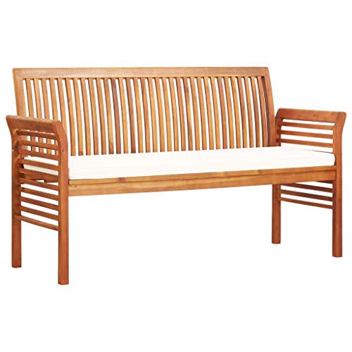 vidaXL Madera Maciza Acacia Banco Jardín 3 Plazas con Cojín Mobiliario Cómodo Robusto Resistente Funcional Práctico Diseño Moderno Elegante 150cm vidaXL Madera Maciza Acacia Banco Jardín 3 Plazas con Cojín Mobiliario Cómodo Robusto Resistente Funcional Práctico Diseño Moderno Elegante 150cm