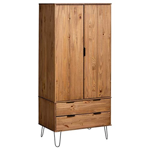 vidaXL Madera Maciza de Pino Armario Estante Percha Guardarropa Dormitorio Habitación Ropa Zapatos Suéteres Almacenamiento Mueble Madera Clara vidaXL Madera Maciza de Pino Armario Estante Percha Guardarropa Dormitorio Habitación Ropa Zapatos Suéteres Almacenamiento Mueble Madera Clara