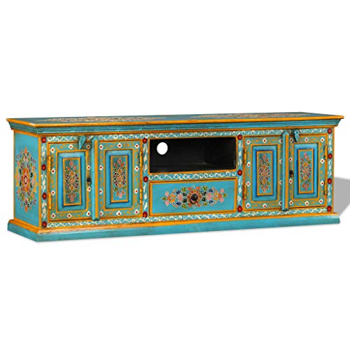 vidaXL Mueble TV Madera Mango Azul Aparador Mobiliario Mesa Soporte Televisor vidaXL Mueble TV Madera Mango Azul Aparador Mobiliario Mesa Soporte Televisor