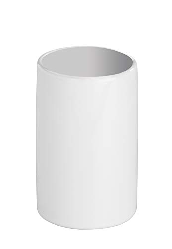 Wenko 19297100 Polaris - Vaso para Cepillos de Dientes, Cerámica, Blanco, 7x7x11 cm