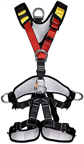 WILDKEN Arnés de Seguridad de Escalada para Hombre Mujer Alpinismo Cuerda Equipo Escalada Ajustable Al Aire Libre Rappel Cinturón Seguridad de Rescate (Completo B)