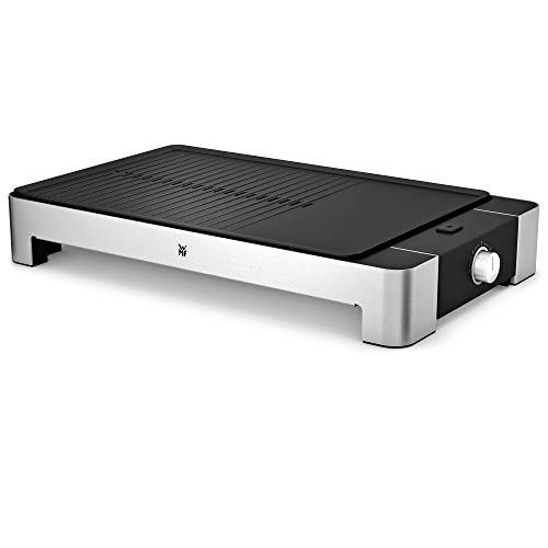 WMF LONO Plancha/grill sobremesa, 2300 W, Superficie Antiadherente, placa desmontable con dos funciones, regulador temperatura, Acero inoxidable cromargan