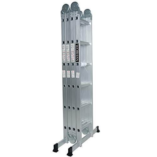 WORHAN® 6.7m Escalera Multiuso Multifuncional Plegable 670cm Tijera Bisagra Grande Aluminio con 2 Estabilizadores Nueva Generación Calidad Alta KS6.7 WORHAN® 6.7m Escalera Multiuso Multifuncional Plegable 670cm Tijera Bisagra Grande Aluminio con 2 Estabilizadores Nueva Generación Calidad Alta KS6.7