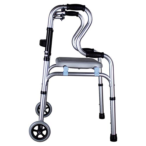 Wtbew-u Ancianos Andador con Ruedas Y Asiento, Aleación De Aluminio Andador For Personas con Discapacidad