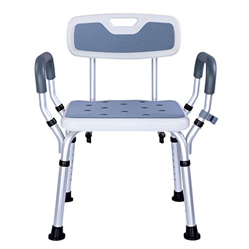 WWDZ Silla de Ducha para Ancianos con raíles,Ajustable en Altura,instalación sin Herramientas,Silla de baño con reposabrazos y Respaldo,Adecuada para Ancianos y Mujeres Embarazadas (19.29"x16.14",B)