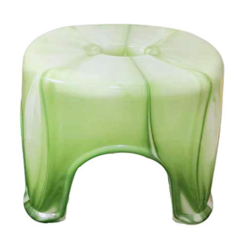 WWDZ Taburete de plástico para baño,Dormitorio,Comedor,Silla,Taburete bajo,Taburete de plástico anticaída (12.6"x10.63"x9.84",Green)