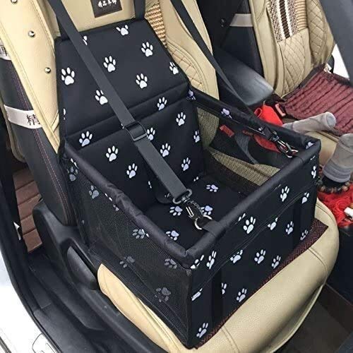 WYOY Portador de Asiento de elevación de automóviles para Perros de Cachorros, Plegable Mascota para Mascotas con cinturón de Seguridad cinturón de Seguridad Cubierta de cinturón de Seguridad