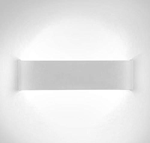 XIAJIA-12W LED Aplique Pared Interior,Moderna Apliques de Pared,Moda Agradable Luz de Ambiente,perfecto para Lámpara de Decoración para, Longitud 28.5cm,Blanco/Blanco frío