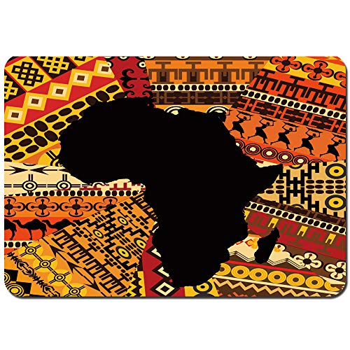 YANAIX Alfombra de Baño,Mapa Abstracto de África sobre Origen étnico,Súper Suave Multiuso Lavable a Máquina75x45cm
