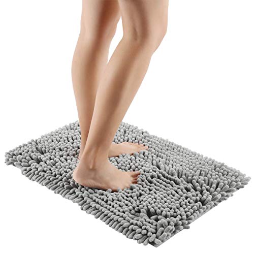 YIQI Alfombra de baño de Felpa de Microfibra de Chenilla, Suave y acogedora, Agua súper Absorbente, Antideslizante, Gruesa para Dormitorio de baño (60x40 cm, Gris) YIQI Alfombra de baño de Felpa de Microfibra de Chenilla, Suave y acogedora, Agua súper Absorbente, Antideslizante, Gruesa para Dormitorio de baño (60x40 cm, Gris)