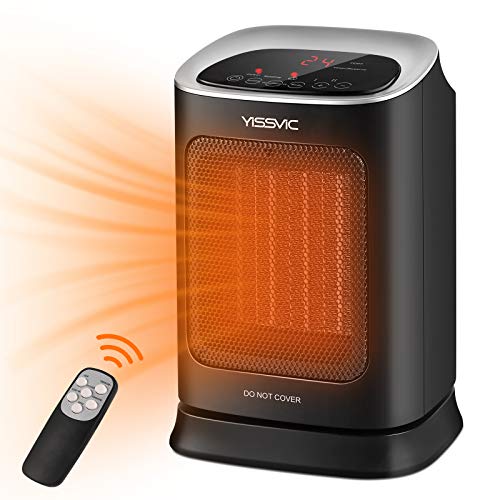 YISSVIC Calefactor Eléctrico Calefactor Cerámico Portátil 1800W Ajuste de 3 Engranajes con Oscilación Automática, Protección contra Sobrecalentamiento y Volcado, para Hogar y Oficina