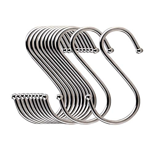 YuuHeeER Ganchos en forma de S de acero inoxidable chapado en hierro de alta calidad para colgar, 10 unidades YuuHeeER Ganchos en forma de S de acero inoxidable chapado en hierro de alta calidad para colgar, 10 unidades
