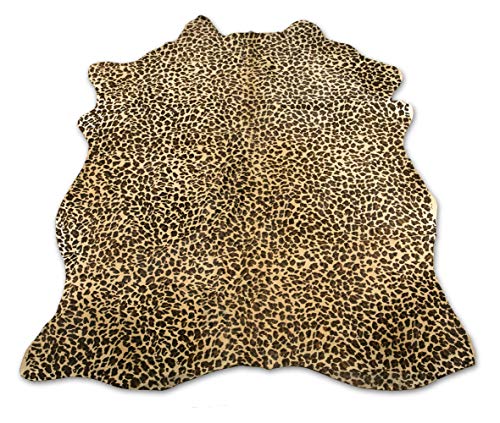 Zerimar Alfombra Piel de Vaca Natural Teñida Leopardo | Medidas: 215x155 cm | Alfombra Salón | Alfombra Decoracion | Alfombra Dormitorio | Alfombra Natural
