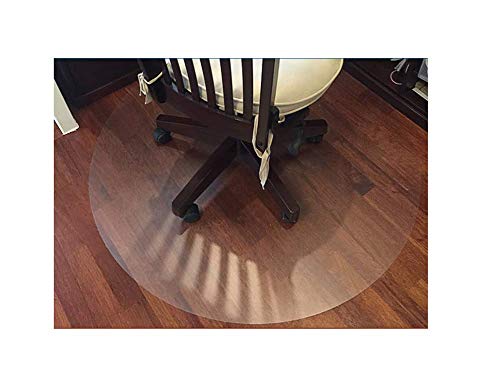Zinn - Alfombrilla protectora circular translúcida para silla, cubierta protectora de suelo de madera antiincrustante, resistente al agua para alfombras de pelo bajo, base de maceta