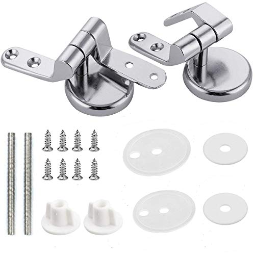 1 Par Bisagras Tapa WC Roca Asientos de Inodoro Acabado Cromo Juego de Fijación para WC-Asiento Kit de Reparación bricolaje para Madera Resina Plástico 1 Par Bisagras Tapa WC Roca Asientos de Inodoro Acabado Cromo Juego de Fijación para WC-Asiento Kit de Reparación bricolaje para Madera Resina Plástico
