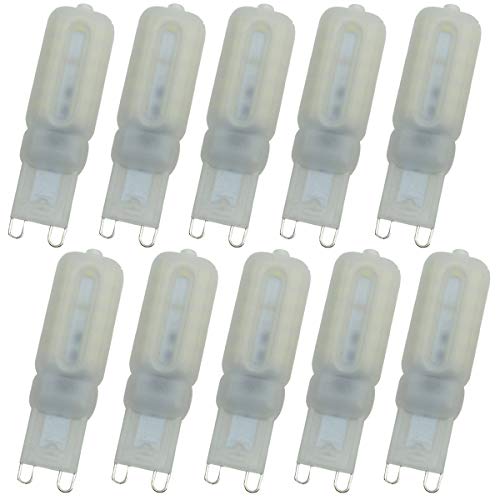 10 Pack de bombillas LED G9 Blanco cálido 3000K Equivalente a 30W Bombilla halógena G9 Bombilla LED bi-pin G9 2835 22 LEDs AC220V Bombilla de foco LED Clase de energía A + 10 Pack de bombillas LED G9 Blanco cálido 3000K Equivalente a 30W Bombilla halógena G9 Bombilla LED bi-pin G9 2835 22 LEDs AC220V Bombilla de foco LED Clase de energía A +