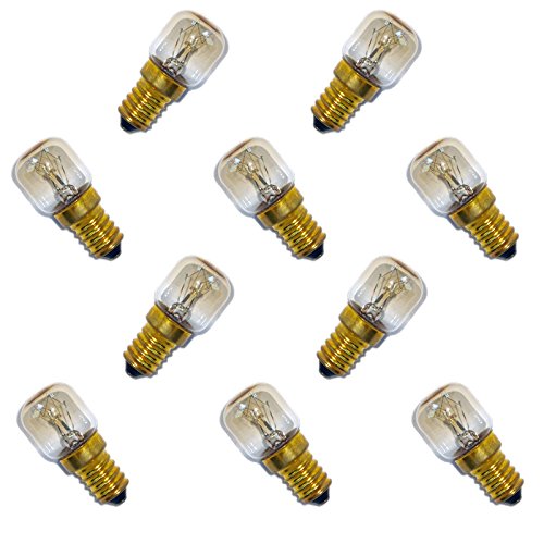 10 x Bombilla para horno 300 ° E14 bombilla incandescente Máquina de coser Sal Sal Lámpara Pygmy T26 Tubo Blanco Cálido Regulable, E14 25.00W 230.00V 10 x Bombilla para horno 300 ° E14 bombilla incandescente Máquina de coser Sal Sal Lámpara Pygmy T26 Tubo Blanco Cálido Regulable, E14 25.00W 230.00V
