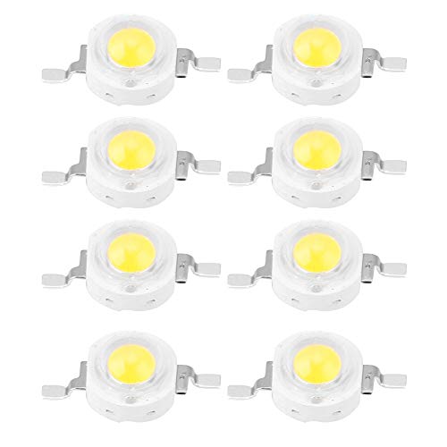 100PCS Bombilla LED Chip, 1 W Chip de Alta Potencia LED Chip de Bombilla para Foco de Proyector Bombilla de La SMD diodo Lámpara Granos DIY Iluminación(White 6000K)