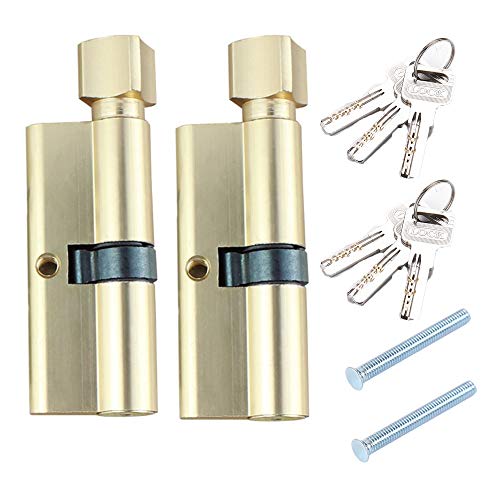 2 piezas Cilindro de Leva Larga,Cilindro de Alta Seguridad,Cilindro cerradura,30 x 30 mm Cilindro de doble vuelta para puertas/entradas exteriores 2 piezas Cilindro de Leva Larga,Cilindro de Alta Seguridad,Cilindro cerradura,30 x 30 mm Cilindro de doble vuelta para puertas/entradas exteriores