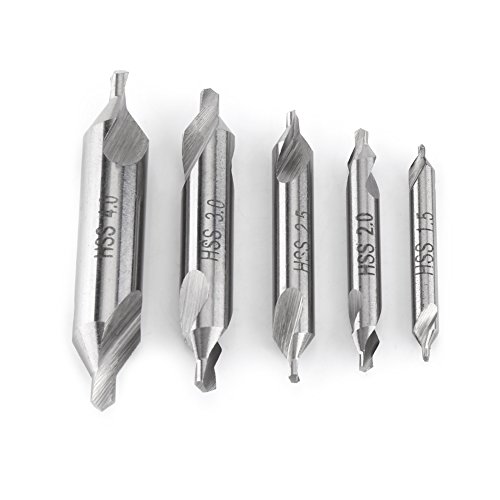 5pcs Brocas de centro Taladro Bits Set Ángulo de 60 grados 1.5 / 2.0 / 2.5 / 3.0 / 4.0 mm