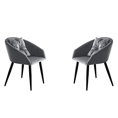 Adec Group Dune, Pack 2 Butacas de Diseño, Sillon de Espera Fijo con Cojin, Estilo Nordico, Tapizada en Tejido Velvet Gris y Patas Color Negro, Medidas: 58 cm (Ancho) x 58 cm (Alto) x 75 cm (Fondo) Adec Group Dune, Pack 2 Butacas de Diseño, Sillon de Espera Fijo con Cojin, Estilo Nordico, Tapizada en Tejido Velvet Gris y Patas Color Negro, Medidas: 58 cm (Ancho) x 58 cm (Alto) x 75 cm (Fondo)