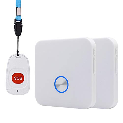 ALEENFOON Alarma móvil inalámbrica para casa con botón de emergencia, alarma de pánico, recargable, para paciencia de ancianos, niños, discapacitados, embarazadas (1 a 2) ALEENFOON Alarma móvil inalámbrica para casa con botón de emergencia, alarma de pánico, recargable, para paciencia de ancianos, niños, discapacitados, embarazadas (1 a 2)