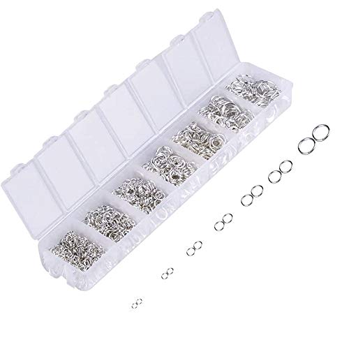 Anillas Abiertas,1450 Piezas Anillas de Salto Acero Inoxidable con Caja para Hacer Joyas Manualidades para Bricolaje Suministros de Collar (3/4/5/6/7/8/10mm) Anillas Abiertas,1450 Piezas Anillas de Salto Acero Inoxidable con Caja para Hacer Joyas Manualidades para Bricolaje Suministros de Collar (3/4/5/6/7/8/10mm)