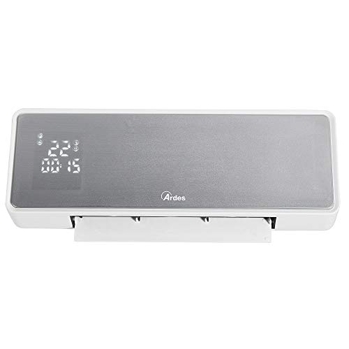 Ardes AR4W07P - Calefactor cerámico de pared, pantalla LED con temperatura y programador semanal, IP22, temporizador 24 h, con mando a distancia, color blanco