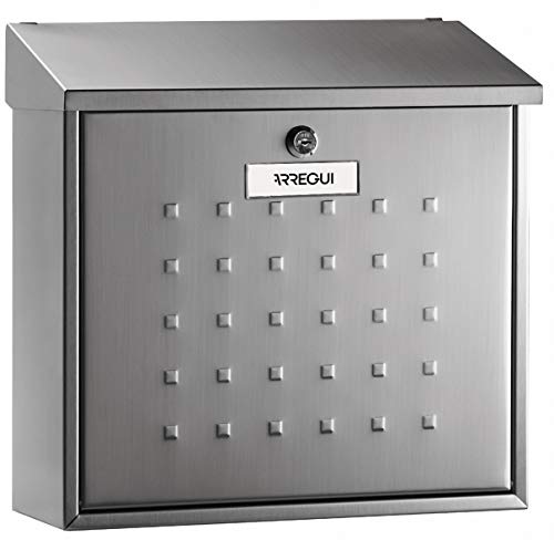 Arregui Premium Maxi E5617 Buzón Individual de Acero, INOX, Tamaño L (revistas y sobres C4) - 37 x 37 x 12 cm Arregui Premium Maxi E5617 Buzón Individual de Acero, INOX, Tamaño L (revistas y sobres C4) - 37 x 37 x 12 cm