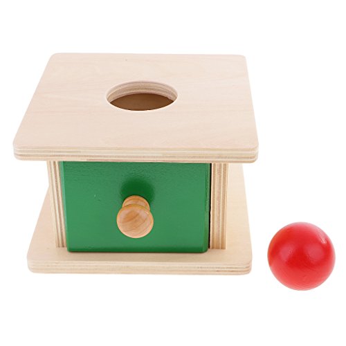 Baoblaze Montessori Material Caja de Madera Juegos Educativos para Niños Geometría Bola de Cubo Rúbrica Cilindro - Esférico
