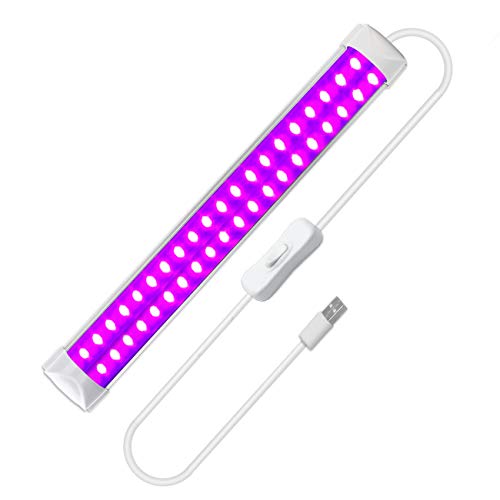 Barra de Luz UV Led, Eleganted 10W Luz Negra USB Lámpara UV, Luz Ultravioleta Para Halloween, Blacklight Fiestas, Etapa, Arte UV, Curado UV, Navidad, Póster Fluorescente, Resplandor De Neón