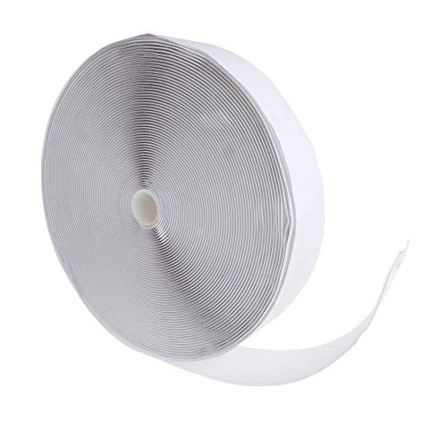 BeMatik - Bobina de cinta adherente adhesiva de 50mm x 25m de color blanco cara de garfío