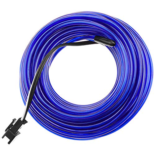 BeMatik - Cable electroluminiscente azul marino de 2.3mm en bobina 10m conectada a 220VAC
