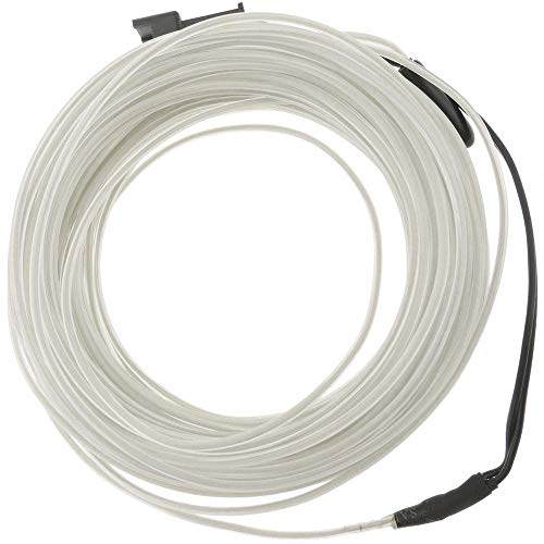 BeMatik - Cable electroluminiscente transparente-blanco de 2.3mm en bobina 5m con pilas