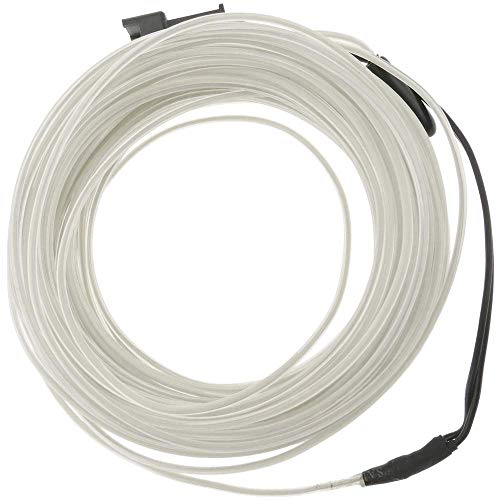 BeMatik - Cable electroluminiscente transparente-blanco de 3.2mm en bobina 5m de cable con pilas