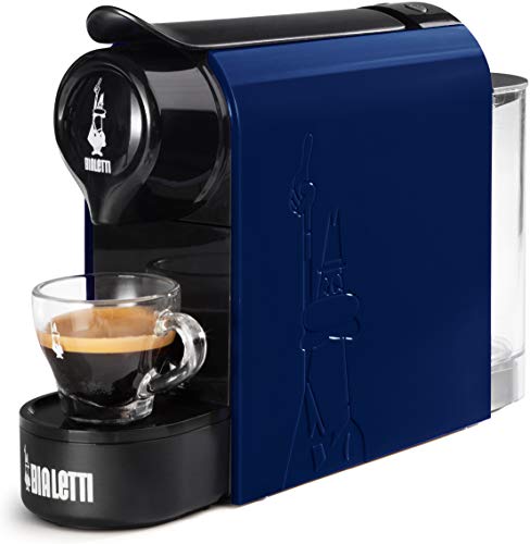 Bialetti Gioia, cafetera expreso para cápsulas de aluminio, sistema Bialetti Il Caffè d'Italia, supercompacta, azul noche