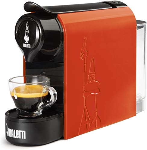 Bialetti Gioia, cafetera expreso para cápsulas de aluminio, sistema Bialetti Il Caffè d'Italia, supercompacta, naranja
