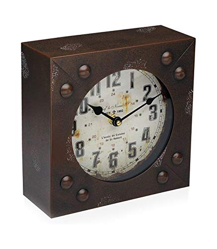 BigBuy Home Reloj De Mesa Metal (20 X 20 Cm)