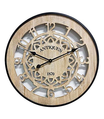 BigBuy Home Reloj De Pared Madera MDF Y Metal (4,5 X 60 X 60 Cm)