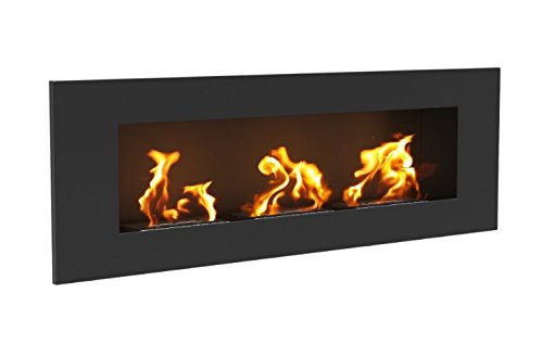 Biochimenea, chimenea de bioetanol Delta3 120 cm x 40 cm. Negro mate, con cristal protector. Biochimenea, chimenea de bioetanol Delta3 120 cm x 40 cm. Negro mate, con cristal protector.