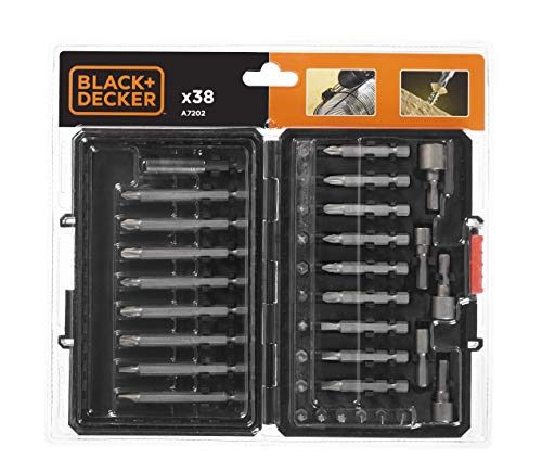 Black+Decker A7202-XJ Kit Piezas para atornillar, 38-Piece, Set