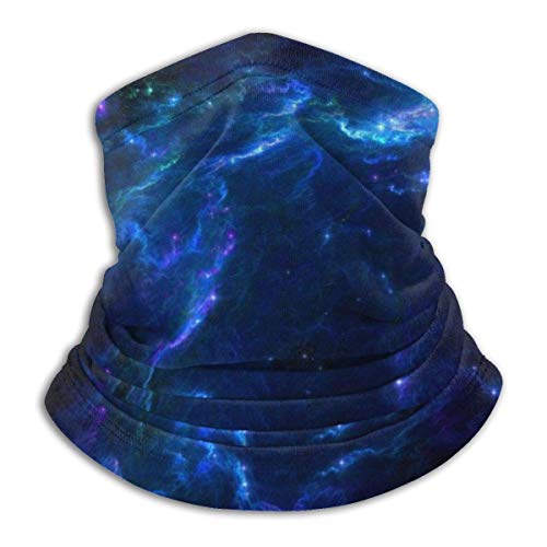 Blue Outdoor Space Stars Nebulae Gas Fashion - Calentador de cuello de microfibra para esquí, color azul