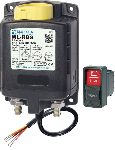 Blue Sea Systems ML-RBS 24V DC 500A Interruptor remoto de batería con control manual