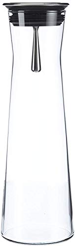 Bohemia Botella garrafa indis 1,10 L con tapón y péndulo de Acero, 10.2x10.2x30.5 cm